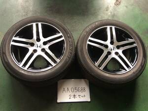 AA0568B　ホイール2本　RC オデッセイ 純正　5H/PCD114.3　215/55R17　7J　Offset +55　ラジアルタイヤ　DUNLOP　SP-SPORT270