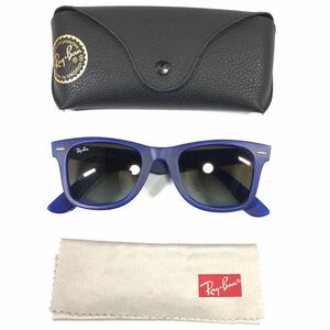 【レイバン】本物 Ray-Ban サングラス WAYFARER ウェイファーラー RB2140 ブルー色系 メンズ レディース イタリア製 ケース付き 送料520円