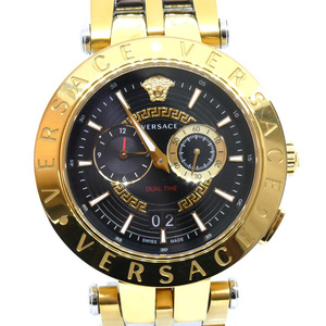 VERSACE ヴェルサーチ Vレース デュアルタイム 腕時計 電池式 VEBV00519 メンズ 中古