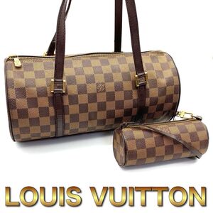 LOUIS VUITTON ルイヴィトン ダミエ パピヨン30 エベヌ ハンドバッグ　鑑定書付き　J11