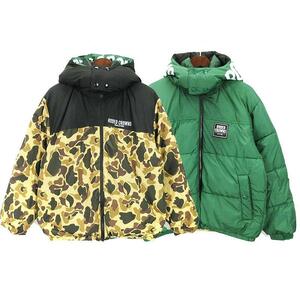 ロデオクラウンズ Rodeo Crowns REVERSIBLE PUFF ジャケット 中綿 カモフラ柄 グリーン / ベージュ S 240418E レディース