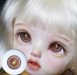 ドール グラスアイ 人形 BJD ピンク ラメ　16mm MSD SD A品