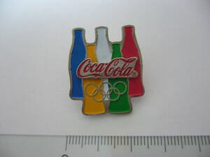 コカコーラ ピンバッジ / 2004 アテネオリンピック ☆ Coca-Cola コンツアーボトル 5色 コカ・コーラ ピンバッチ / 送料84円