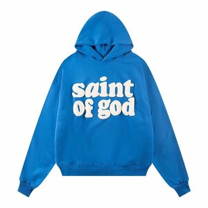 FEAR OF GOD フィアオブゴッド x Saint Mxxxxxx Saint of God Hoodie スウェットプルパーカ パーカ ブルー 中古 Ｍ TN 1