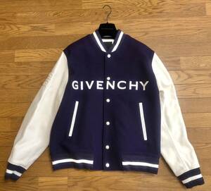 定価50万　未使用【GIVENCHY/ジバンシー】ウール＆レザー ボンバージャケット スタジャン☆54