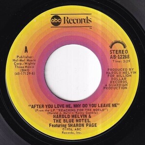 Harold Melvin & The Blue Notes - After You Love Me Why Do You Leave Me / Big Singing Star (A) SF-M652