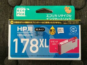 エコリカ Ecorica ECI-HP178XLM-V [HP CB324HJ 互換 大容量 リサイクルインクカートリッジ マゼンタ]　未使用品　《送料無料》