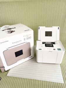 【通電確認】Canon EPSON フォトプリンター E-500 写真用紙 操作ガイド付