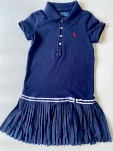 ポロラルフローレン4T POLO RALPH LAUREN ワンピース 110cm女の子 ブランド子供服ショートスリーブ ポロドレス シグネチャーポニー刺繍