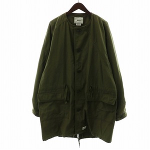 ダブルタップス WTAPS PEEP JACKET NYCO SATIN モッズコート ロング丈 アウター 2 M カーキ /AN12 メンズ