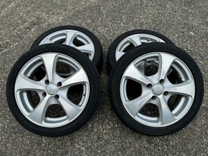 【中古】Weds Leonis　15インチ5J　PCD100 4穴　タイヤホイールセット