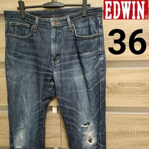 EDWIN（エドウィン）503 ダメージ加工デニムパンツ 36（My20）E50303 日本製 ジーパンジーンズ ■60②