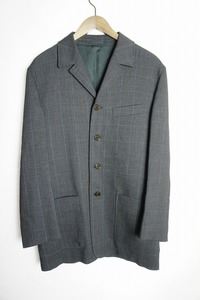 美品Paul Smith London ポールスミス ロンドン ウィンドーペン チェック 4B ジャケット ミドル コート 灰925N