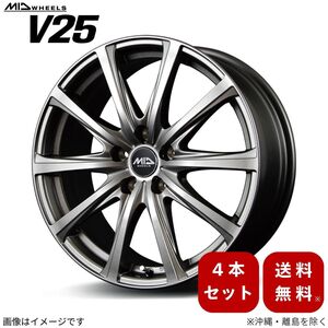 アルミホイール RAV4 50系 トヨタ 【18×7.5J 5-114.3 INSET38 メタリックグレー】 マルカ MID V25 4本セット 18インチ 5穴 インセット38