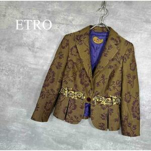 『ETRO』エトロ (40) 総柄 フロントボタン ジャケット