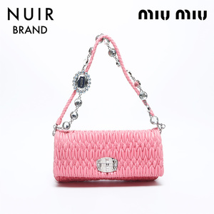 ミュウ ミュウ Miu Miu ショルダーバッグ クリスタル　マトラッセ ピンク