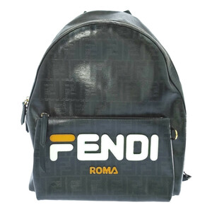 FENDI フェンディ フィラコラボ・ズッカ柄 コーティングキャンバス リュックバッグ/7VZ042/ブラック■536419