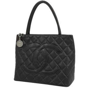 シャネル CHANEL 復刻トート ハンドバッグ ココマーク トートバッグ キャビアスキン ブラック A01804 レディース 【中古】