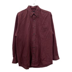 VAN HEUSEN 長袖シャツ Sサイズ バンヒューゼン ボタンダウンシャツ BDシャツ バーガンディ 古着卸 アメリカ仕入 t2207-3473