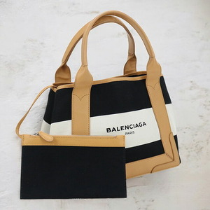 中古 バレンシアガ トートバッグ レディース ブランド BALENCIAGA ネイビーカバス S 339933 ブラック バッグ