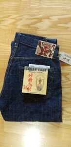 送料込★東洋　SUGARCANE　シュガーケーン　　SC40301 14oz 砂糖黍製　琉球藍混左綾DENIM　ジーンズ　サトウキビ　ニシキヘビ革　31