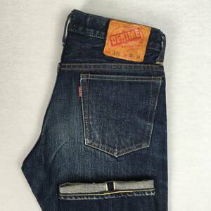 【旧】DENIME ドゥニーム ORIZZONTI オリゾンティ 805xx 日本製 W28 L34 赤タブ ボタンフライ セルビッチ 革パッチ Vステッチ バータック