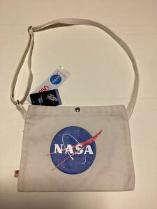 NASAショルダーキャンバスサコッシュ●生成◎長期保管・デッドストック品・未着用品〇タグ付き◇サコッシュ