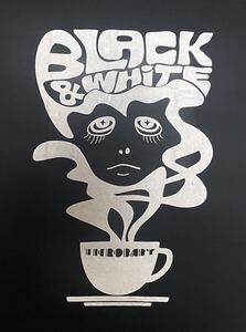 サイケ 　Black＆White Tシャツ　ブラックS 6oz