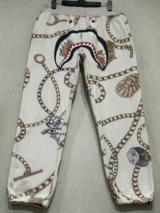 ※アベイシングエイプ A BATHING APE Jewels Shark Sweatpant シャーク スウェットパンツ M 　　　　　 BJBD.G