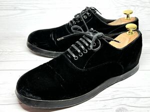 【即決】DOLCE＆GABBANA UK5.5 25cm メンズ ドルガバ ビジネスシューズ プレーントゥ イタリア製 革靴 黒 ブラック 本革 別珍 くつ