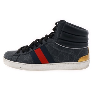 GUCCI グッチ Ace GG High Top ハイカットスニーカー 555197 ブラック