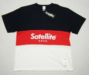 サテライト　Satellite　B.W.D.M.　カジュアルスポーツ用コットンTシャツ　紺系　サイズ FREE/男女兼用　ビックシルエット　定価 6,490円