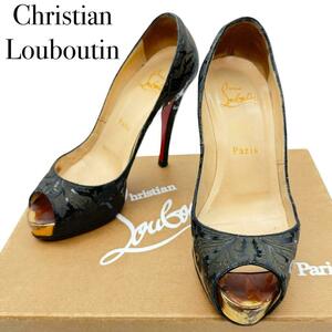 Christian Louboutin　ルブタン パテントレザー パンプス ヒール 21.5cm 靴 シューズ ブラック