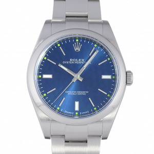 ロレックス ROLEX オイスターパーペチュアル 39 114300 ブルー文字盤 中古 腕時計 メンズ