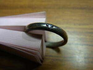 ４℃ pink silver 指輪 小さいダイア一石　11号