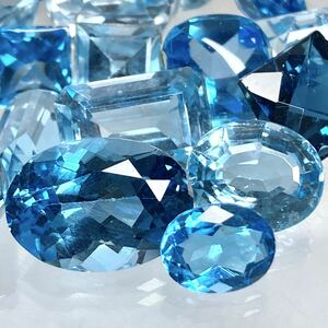 大量!!●天然ブルートパーズおまとめ200ct●j ルース 裸石 ジュエリー ブルートパーズ jewelry blue topaz ①