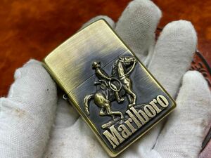 1円 ZIPPO ライター マルボロ Marlboroジッポ Zippoオイルライター真鍮製 中古品 喫煙グッズ ジッポー 火花確認済R658002