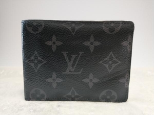 LOUIS VUITTON ルイ ヴィトン モノグラム エクリプス ポルトフォイユ ミュルティプル M61695 二つ折り財布 札入れ ブラック 店舗受取可