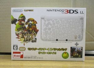 #w46【梱60】任天堂 ニンテンドー3DS LL モンスターハンター4スペシャルパック アイルーホワイト 本体