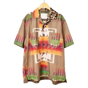 サカイ sacai 21SS PENDLETON Archive Print Mix Shirt アロハシャツ 半袖 開襟 オープンカラー 総柄 1 ベージュ 21-02471M メンズ