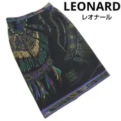 LEONARD ストレッチニットスカート　ひざ丈タイトスカート