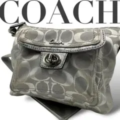 COACH コーチ　ショルダーバッグ グレー ターンロック ボディバッグ