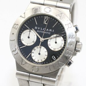 1円 BVLGARI ブルガリ ディアゴノ スポーツ クロノグラフ CH35S AT 自動巻き デイト スモセコ 黒文字盤 メンズ 腕時計 363920240514