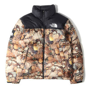 美品 Supreme シュプリーム 16AW THE NORTH FACE ノースフェイス リーフハンティングカモ柄 ヌプシ ダウン ジャケット Nuptse Jacket M