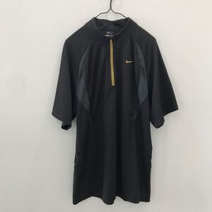 LV918 NIKE 半袖 ハーフジップ スポーツウェア サッカー 黒 メンズ XL