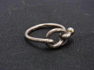 1円 TIFFANY＆Co ティファニー ラブノット SV925×K18 750 18金 リング 指輪 アクセサリー 約10号 シルバー系 AW9770