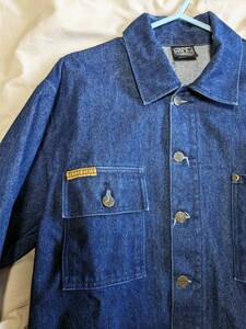 PRISONBLUESデニ厶カバオールmade in usa xs,lサイズ紺 ビンテージ ワーク デッドストック シャツ ジャケット コットン ヨーロッパフランス
