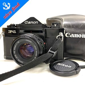 レンズセット◆キャノン Canon◆F-1 本体 FD 50mm 1:1.8 一眼レフ フィルム カメラ ボディ ケース/フィルター/キャップ付き 動作未確認