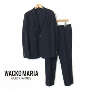 R520-D-S◆良品◆ WACKO MARIA GUILTY PARTIES ワコマリア セットアップ スーツ ジャケット シングル 総裏 ◆ sizeL ブラック ウール