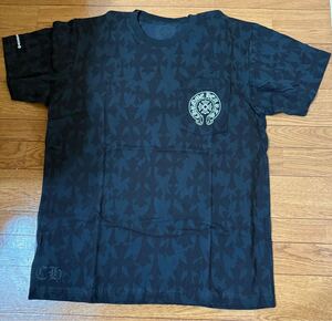 【新品】1円スタート！CHROME HEARTS Graveyard Cemetery Cross グレイブヤード セメタリー クロス 総柄 半袖 Tシャツ 黒 L 国内正規店購入